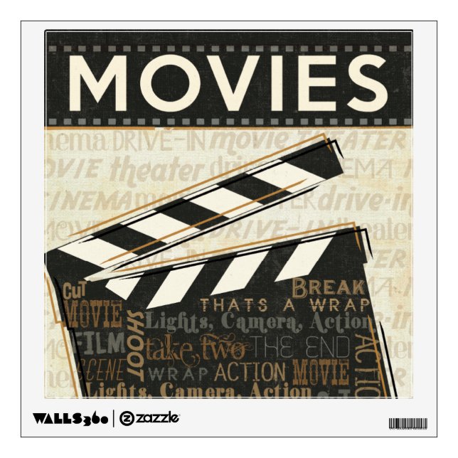 Vintage Movie Clapper Wall Decal (Front)