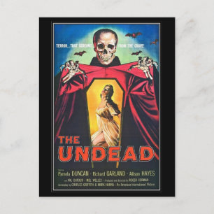Vintage movie horror - postcard