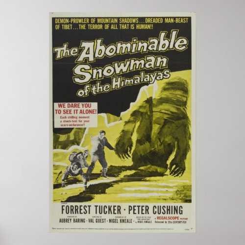 VINTAGE MOVIE POSTER _ THE ABOMINABLE SNOWMAN