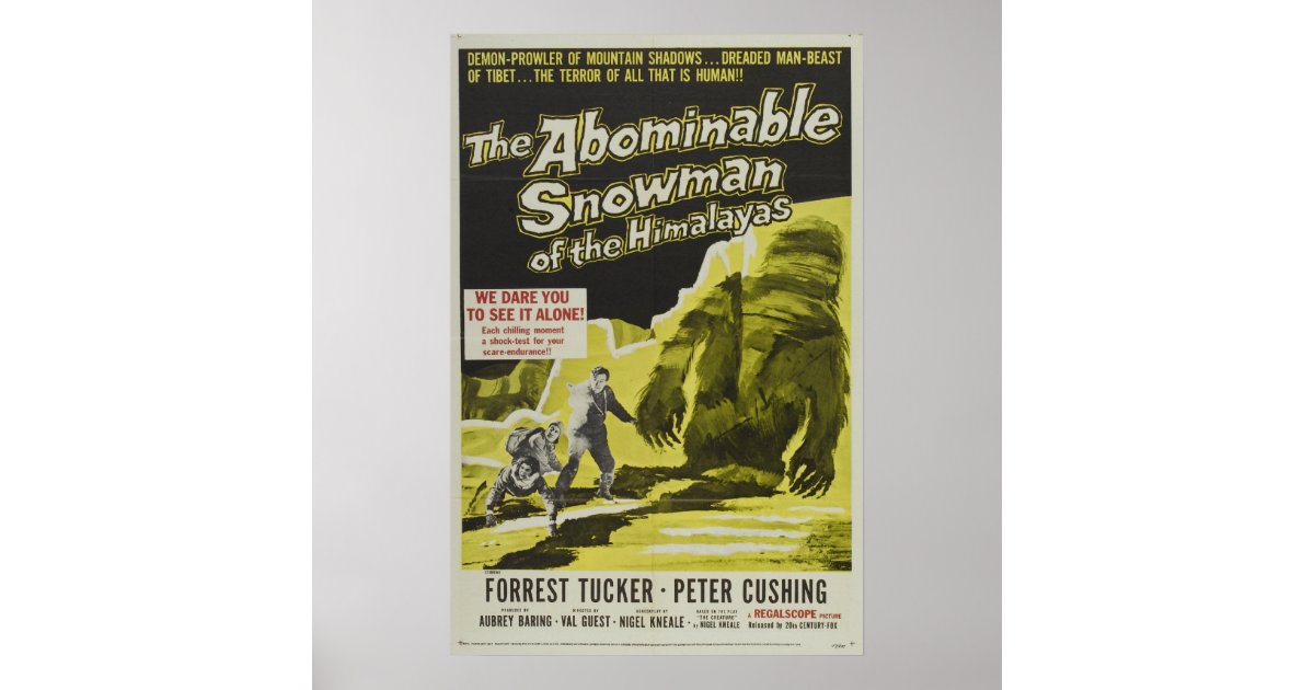 VINTAGE MOVIE POSTER - THE ABOMINABLE SNOWMAN | Zazzle.com