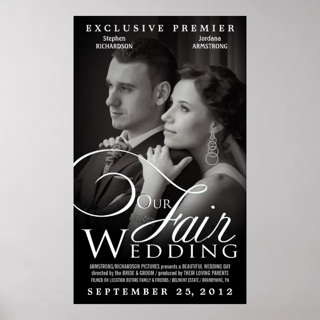 movie poster wedding invitations