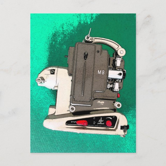 Vintage movie projector postcard (Front)