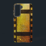 Vintage movie reel film black gold samsung galaxy s21 case<br><div class="desc">Vintage movie reel film in colors of amber,  gold and black. For anyone who loves classic movies,  vintage theater,  black and white movies or anything vintage.</div>