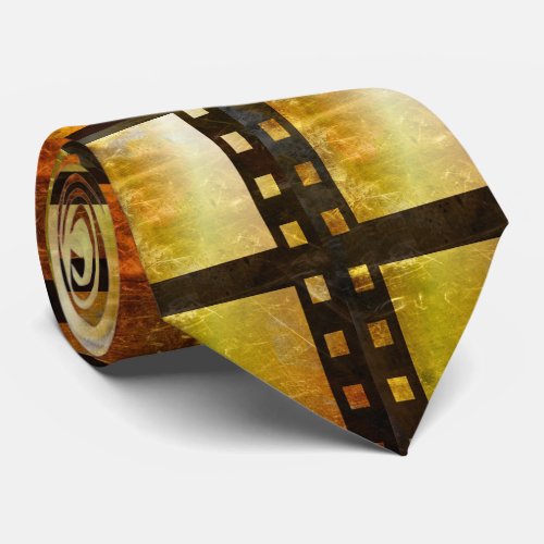 Vintage movie reel film neck tie