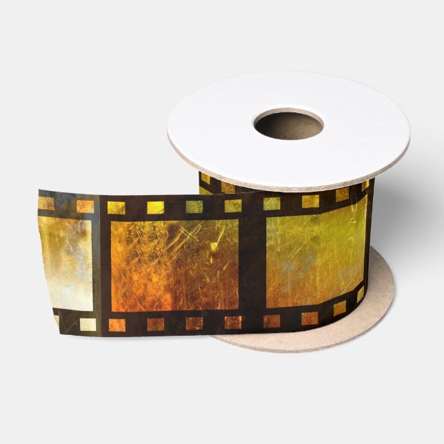 Vintage movie reel film satin ribbon (Spool)