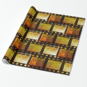 Vintage movie reel film wrapping paper