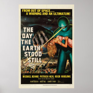 Vintage Movie The Day the Earth Stoo 1951 Artwork Poster