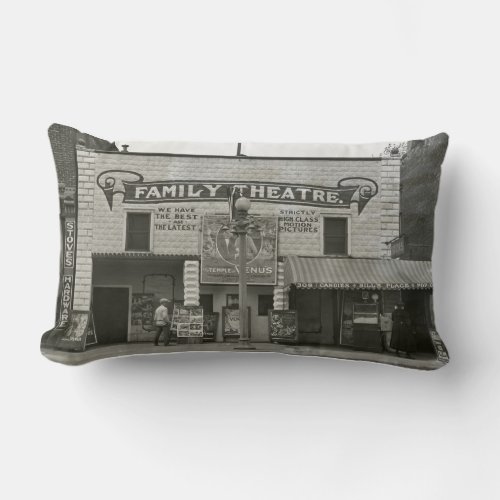 Vintage Movie Theater Family Cinema Lumbar Pillow