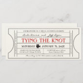 Vintage Movie Theme Wedding Ticket Invitation (Front/Back)