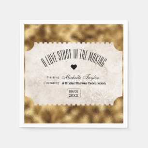 Vintage Movie Ticket Bridal Date Night Ideas Napkins