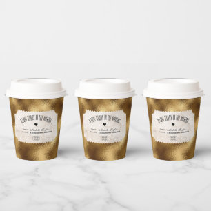 Vintage Movie Ticket Bridal Date Night Ideas Paper Cups