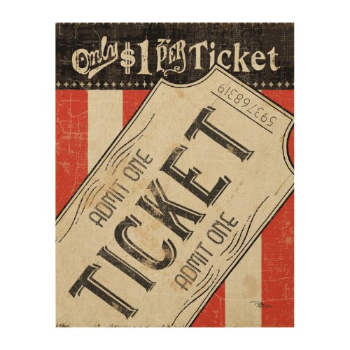 Vintage Movie Ticket Wood Wall Decor