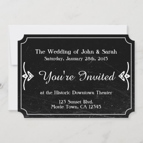 Vintage Movie Wedding Invitation