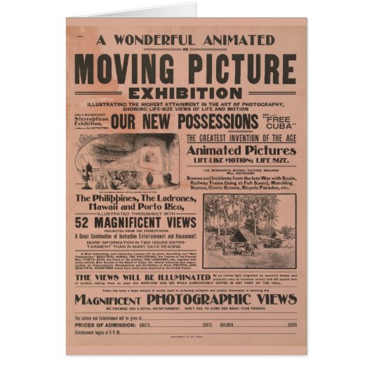 Vintage Moving Picture Exhibition Cards (Front)