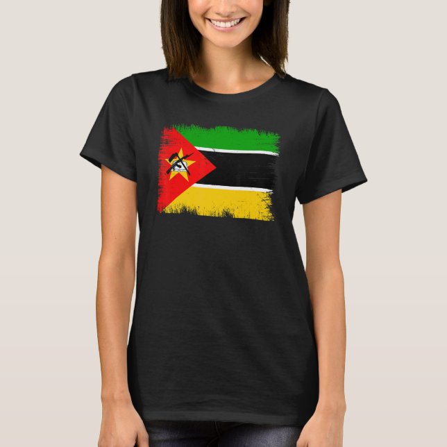 Vintage Mozambique Flag Mozambican Independence Da T-Shirt (Front)