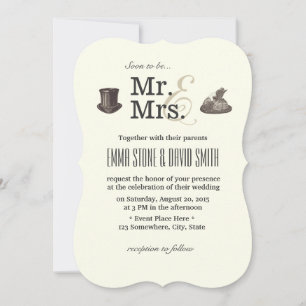 Vintage Mr. & Mrs. Wedding Invitations
