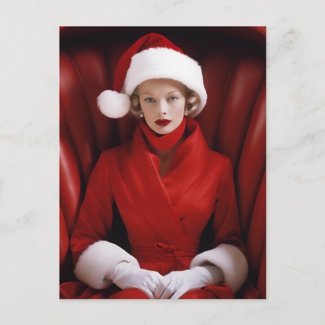 Vintage Mrs Claus Holiday Postcard (Front)