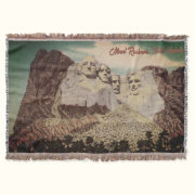 Vintage Mt. Rushmore Throw Blanket
