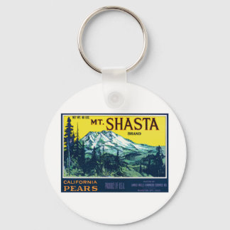 Vintage Mt Shasta California Pears Label Keychain