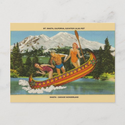 Vintage Mt Shasta Cascade Wonderland Post Card