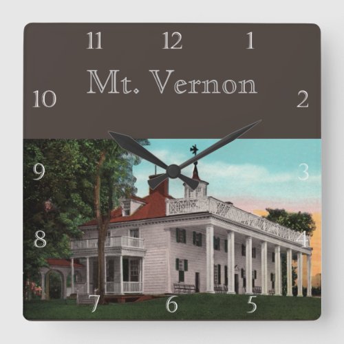 Vintage Mt Vernon Custom Square Wall Clock