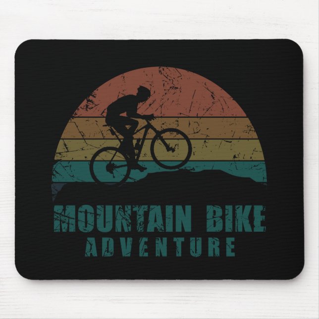 Vintage MTB Adventure - Mountain Biking Mouse Pad (Front)