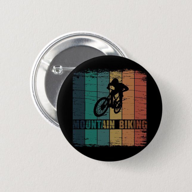 Vintage Mtb Downhill Mountain Biking Button (Front & Back)
