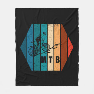 Vintage Mtb Downhill Mountain Biking Fleece Blanket