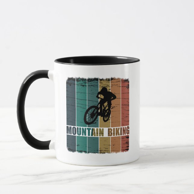 Vintage Mtb Downhill Mountain Biking Mug (Left)