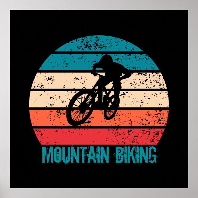 Vintage Mtb Downhill Mountain Biking Poster (Front)