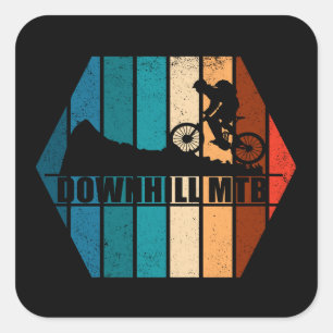 Vintage Mtb Downhill Mountain Biking Square Sticker