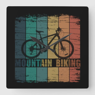 Vintage Mtb Mountain Biking Square Wall Clock