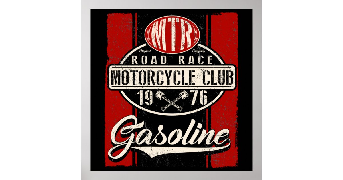 Vintage MTR Road Race Motorcycle Club 1976 Poster Zazzle