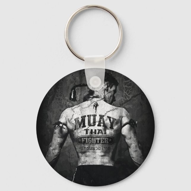 Vintage Muay Thai Fighter Keychain (Front)