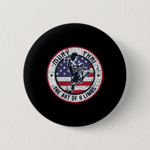 Vintage Muay Thai Karate Boxing Mixed Martial Arts Button