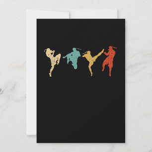 Vintage Muay Thai Silhouette Fighter MMA Gift Idea Invitation