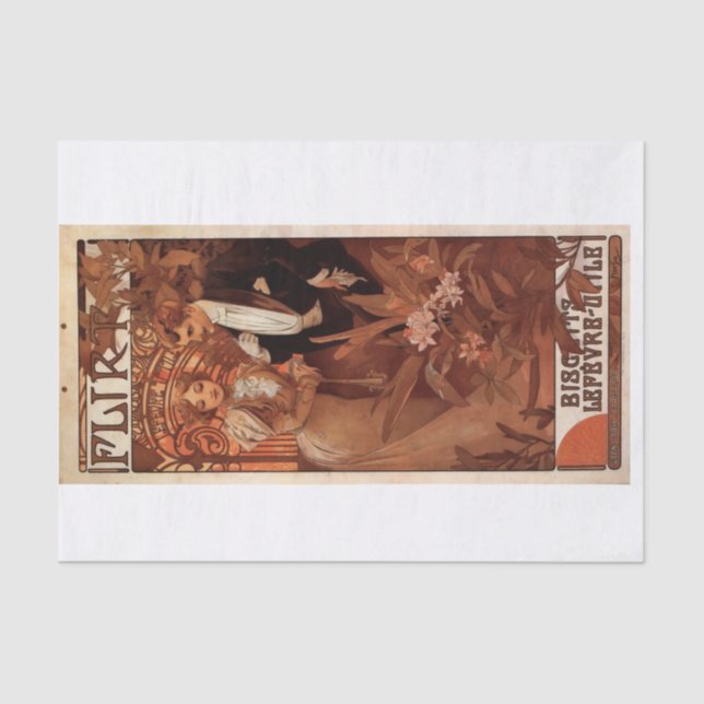 Vintage Mucha art decoupage Tissue Paper (Front)