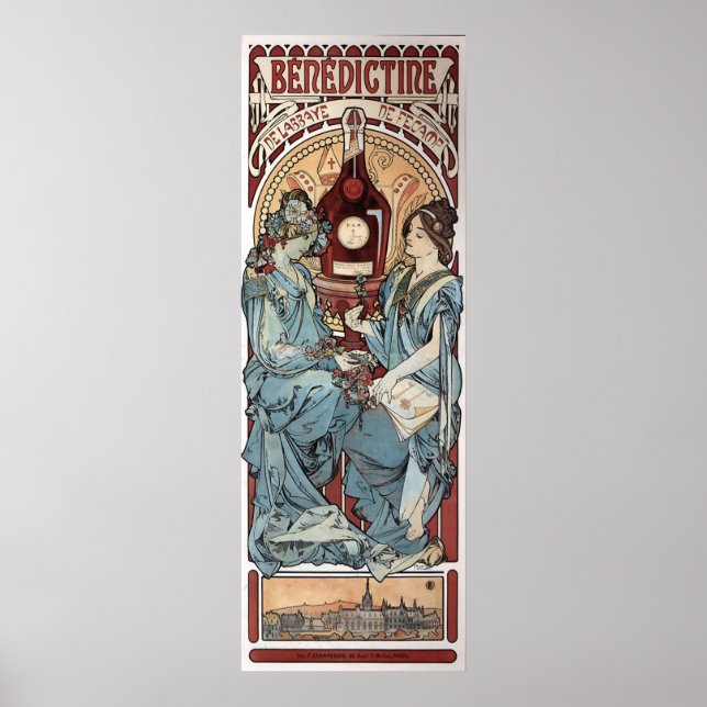 Vintage Mucha Benedictine Advertisement Poster (Front)