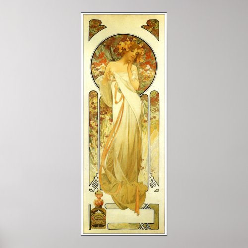 Vintage Mucha Perfume Advertisement Poster