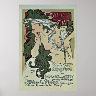Vintage Mucha Salon des Cent art expo Poster