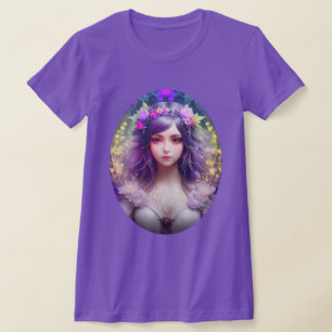 Vintage Mucha Style Beautiful Woman Portrait T-Shirt