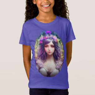 Vintage Mucha Style Beautiful Woman Portrait T-Shirt