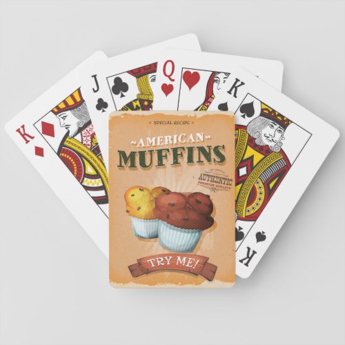 Vintage Muffin Ad Playing Cards