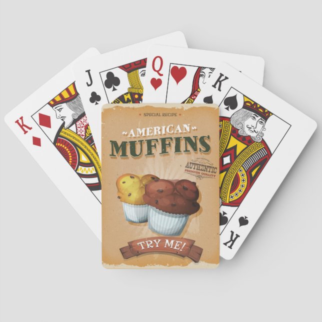 Vintage Muffin Ad Poker Cards (Back)