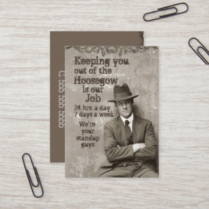 Vintage mugshot bail bonds business card