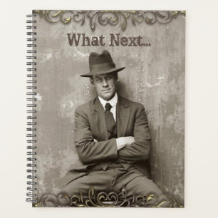Vintage mugshot mafia gangster funny planner
