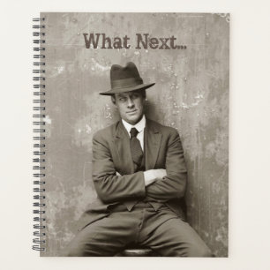 Vintage mugshot mafia gangster funny planner