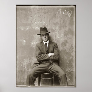 Vintage mugshot mafia gangster funny poster