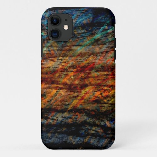 Vintage Multi_color Wood Abstract Art 2 iPhone 11 Case