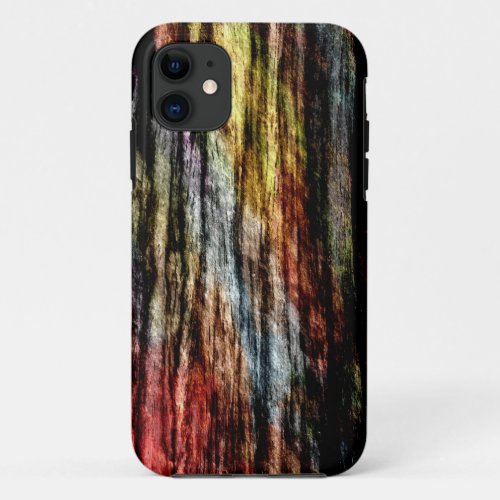 Vintage Multi_color Wood Abstract Art 3 iPhone 11 Case